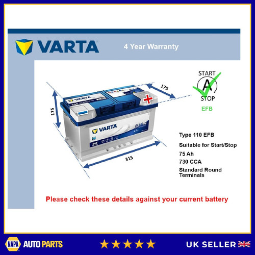 Efb battery fits - efb, dodge