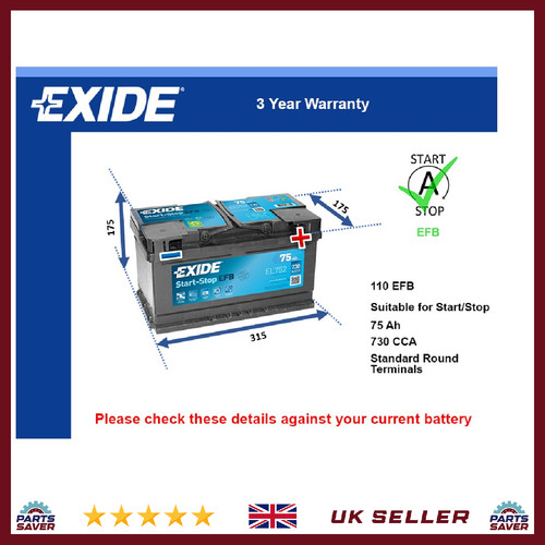 Efb battery fits dodge - battery,