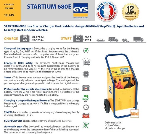 Gys startium 680e agm - startium,