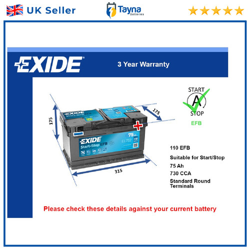 Efb battery fits dodge - efb,