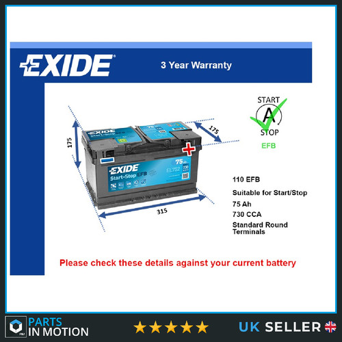 Efb battery fits - fits, dodge